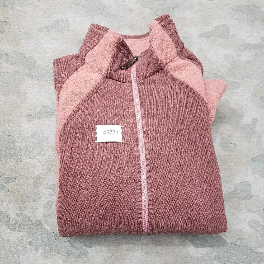 Woolrich Sweatshirt Womens Medium Pink Fleece Full Zip Outdoors‎ Hiking